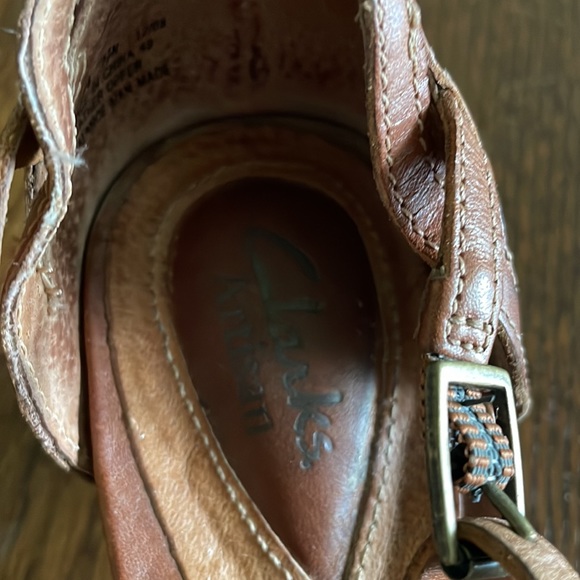 Clarks all leather wedge sandals - Picture 4 of 4